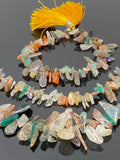 Natural Multi Gemstone Beads, Rough Polished Uncut Beads, Gemstone Beads, Jewelry Supplies, Wholesale Bulk Beads, 8" Strand