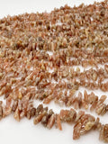 Natural Sunstone Beads - Rough Polished, Gemstone Beads, Jewelry Supplies for Jewelry Making, Wholesale Beads, Bulk Beads, 8" Strand