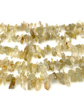Golden Yellow Rutile Beads - Rough Polished, Gemstone Beads, Jewelry Supplies for Jewelry Making, Wholesale Beads, Bulk Beads, 8" Strand