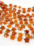 Carnelian Gemstone Beads, Natural Carnelian Star Shape Beads, Jewelry Supplies, Bulk Wholesale Beads,