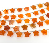 Carnelian Gemstone Beads, Natural Carnelian Star Shape Beads, Jewelry Supplies, Bulk Wholesale Beads,