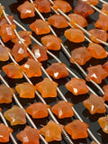 Carnelian Gemstone Beads, Natural Carnelian Star Shape Beads, Jewelry Supplies, Bulk Wholesale Beads,