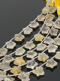 Golden Rutile Gemstone Beads, Star Beads, Jewelry Supplies, Wholesale Bulk Beads, AAA Quality, 5" Strand/ 10 Beads, 10.5mm x 10.5mm