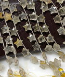Golden Rutile Gemstone Beads, Star Beads, Jewelry Supplies, Wholesale Bulk Beads, AAA Quality, 5" Strand/ 10 Beads, 10.5mm x 10.5mm