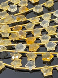 Citrine Gemstone Beads, Citrine Star Beads, Jewelry Supplies, Wholesale Bulk Beads, 10.5mm x 10.5mm , 5” Strand/ 10 Beads