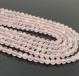 6.5mm Rose Quartz Gemstone Beads, Jewelry Supplies for Jewelry Making, Wholesale Bulk Beads, AAA Quality, 15” Strand