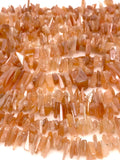 Natural Peach Moonstone Beads, Rough Polished Gemstone Beads, Jewelry Supplies for Jewelry Making, Wholesale Beads, 8"Strand