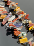 Natural Multi Gemstone Beads, Rough Polished Uncut Beads, Gemstone Beads, Jewelry Supplies, Wholesale Bulk Beads, 8mm - 15mm, 8" Strand