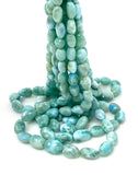 Larimar Beads, Gemstone Beads, Genuine Dominican Republic Larimar Beads - AAA Quality, JewelrySupplies, 8x7mm - 16x11mm