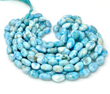 Larimar Beads, Gemstone Beads, Genuine Dominican Republic Larimar Beads - AAA+ Quality, Jewelry Supplies, Healing Crystal, 10x7mm- 18x11mm
