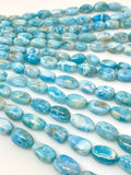 Larimar Beads, Gemstone Beads, Genuine Dominican Republic Larimar Beads - AAA+ Quality, Jewelry Supplies, Healing Crystal, 10x7mm- 18x11mm