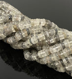 Natural Black Rutile Heishi Beads, Tyre Shape Gemstone Beads, Jewelry Supplies, Wholesale Beads, Bulk Beads, AAA Quality, 16" Strand