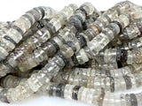 Natural Black Rutile Heishi Beads, Tyre Shape Gemstone Beads, Jewelry Supplies, Wholesale Beads, Bulk Beads, AAA Quality, 16" Strand