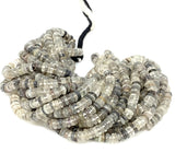Natural Black Rutile Heishi Beads, Tyre Shape Gemstone Beads, Jewelry Supplies, Wholesale Beads, Bulk Beads, AAA Quality, 16" Strand