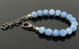 Natural Blue Opal Gemstone Bracelet, Pave Diamond Adjustable Bracelet, AAA Grade Blue Opal Jewelry, Gifts for Her