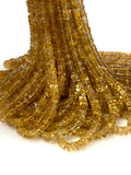 Natural Citrine Heishi Beads, Gemstone Wholesale Beads, Citrine Smooth Disc Beads, 5mm-6mm, 13" Strand