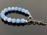 Natural Blue Opal Gemstone Bracelet, Pave Diamond Adjustable Bracelet, AAA Grade Blue Opal Jewelry, Gifts for Her