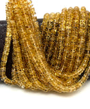 Natural Citrine Heishi Beads, Gemstone Wholesale Beads, Citrine Smooth Disc Beads, 5mm-6mm, 13" Strand