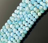 Larimar Beads, Gemstone Beads, Genuine Dominican Republic Larimar Beads - AAA Quality Atlantis Stone, Caribbean Stone Beads, 7” Strand