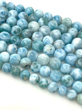 Larimar Beads, Gemstone Beads, Genuine Dominican Republic Larimar Beads - AAA Quality Atlantis Stone, Caribbean Stone Beads, 7” Strand
