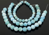 Larimar Beads, Gemstone Beads, Genuine Dominican Republic Larimar Beads - AAA Quality Atlantis Stone, Caribbean Stone Beads, 7” Strand