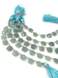 Natural Aquamarine Gemstone Beads, Carved Star Beads, Aquamarine Beads, Wholesale Bulk Beads, 5” Strand/ 10 Beads of 10mm