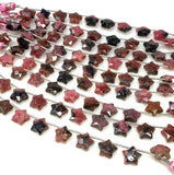 Rhodonite Gemstone Beads, Rare Rhodonite Hand Carved Star Beads, Jewelry Supplies, Wholesale Bulk Beads, 9mm-10mm, 5” Strand/ 10 Beads