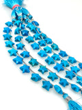 Howlite Turquoise Gemstone Beads, Hand Carved Star Beads, , Wholesale Bulk Beads, 10- 10.5mm, 5” Strand/ 10 Beads