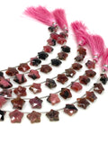 Rhodonite Gemstone Beads, Rare Rhodonite Hand Carved Star Beads, Jewelry Supplies, Wholesale Bulk Beads, 9mm-10mm, 5” Strand/ 10 Beads
