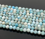 13" Natural Larimar Gemstone Beads, Genuine Dominican Republic Larimar Beads - AA Quality, Bulk Wholesale Jewelry Supplies, Healing Crystal