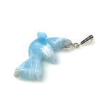14g Rare Large Larimar Bird Pave Diamond Pendant, Silver Bohemian Jewelry, Dominican Republic Larimar Pendant, Larimar Bird Pendant