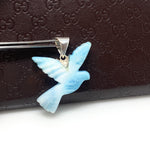 10g Rare Larimar Bird Pendant, Silver Bohemian Jewelry, Dominican Republic Larimar Pendant