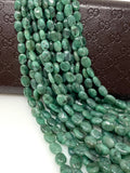 16" Natural Emerald Gemstone Beads, Smooth Emerald Oval Beads for Jewelry Making, May Birthstone Jewelry Supplies