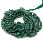16" Natural Emerald Gemstone Beads, Smooth Emerald Oval Beads for Jewelry Making, May Birthstone Jewelry Supplies