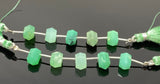 5 Pcs Chrysoprase Double Terminated Beads, Hand Carved Chrysoprase Gemstone Fancy Shape Beads for Jewelry Making, 6x12mm
