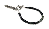 Natural Black Tourmaline Gemstone Bracelet, Pave Diamond Adjustable Bracelet, Black Tourmaline Protection Jewelry, October Birthstone