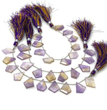 10 Pcs Ametrine Faceted Fancy Slice Beads, Ametrine Gemstone Beads for Jewelry Making, 15x12mm - 20x14mm