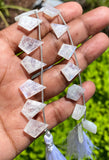 10 Pcs Rainbow Moonstone Fancy Slice Beads, Rainbow Moonstone Gemstone Beads for Jewelry Making