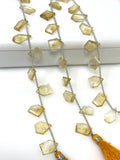 10 Pcs Natural Citrine Fancy Slice Beads, Citrine Gemstone Beads for Jewelry Making