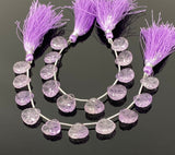 10 Pcs Amethsyt Carved Gemstone Beads, Natural Amethsyt Flower Carving Heart Shape Beads for Jewelry Making, 12x12mm