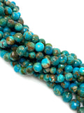 10” Genuine Arizona Turquoise Gemstone Beads, Natural Turquoise Beads, Wholesale Bulk Beads for Jewelry Making