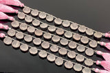 12mm Rose Quartz Carved Gemstone Beads, Rose Quartz Shell Shape Carved Briolette Beads for Jewelry Making, 10 Pcs