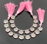 12mm Rose Quartz Carved Gemstone Beads, Rose Quartz Shell Shape Carved Briolette Beads for Jewelry Making, 10 Pcs
