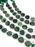 10 Pcs Emerald Carved Gemstone Beads, Natural Emerald Flower Carving Heart Shape Beads for Jewelry Making, 12x12mm