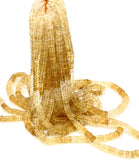 16” Natural Citrine Faceted Heishi Beads, Gemstone Wholesale Beads, Citrine Tyre Shape Disc Beads, AAA Grade Citrine Beads