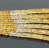 16” Natural Citrine Faceted Heishi Beads, Gemstone Wholesale Beads, Citrine Tyre Shape Disc Beads, AAA Grade Citrine Beads