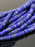 16” Lapis Lazuli Faceted Heishi Beads, Lapis Lazuli Tyre Shape Disc Beads, Wholesale Bulk Beads AAA Grade, 6mm - 6.5mm
