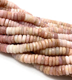 16” Pink Opal Faceted Heishi Gemstone Beads, Pink Opal Tyre Shape Disc Beads, Bulk Wholesale Beads, AA+ Grade 8.5mm- 9mm