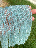 15” Blue Aquamarine Gemstone Beads, Aquamarine Nugget Smooth Beads, Bulk Wholesale Beads, 4x3mm - 7x6mm