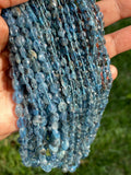 15” Rare Santa Maria Aquamarine Gemstone Beads, Aquamarine Oval Nugget Smooth Beads, Bulk Wholesale Beads, 4x3mm - 7x6mm